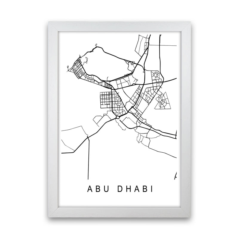 Abu Dhabi Map Art Print by Pixy Paper White Grain