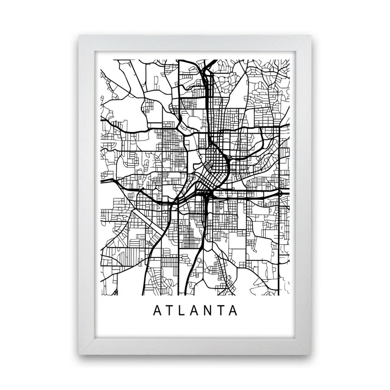 Atlanta Map Art Print by Pixy Paper White Grain