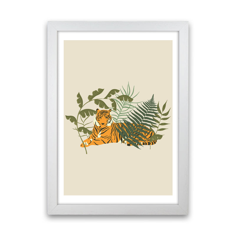 Wild Collection Resting Tiger Art Print by Pixy Paper White Grain