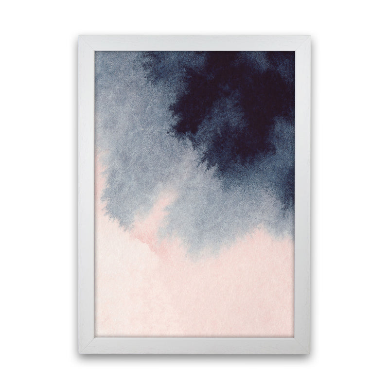 Sand Pink and Navy Watercolour 01 Art Print by Pixy Paper White Grain