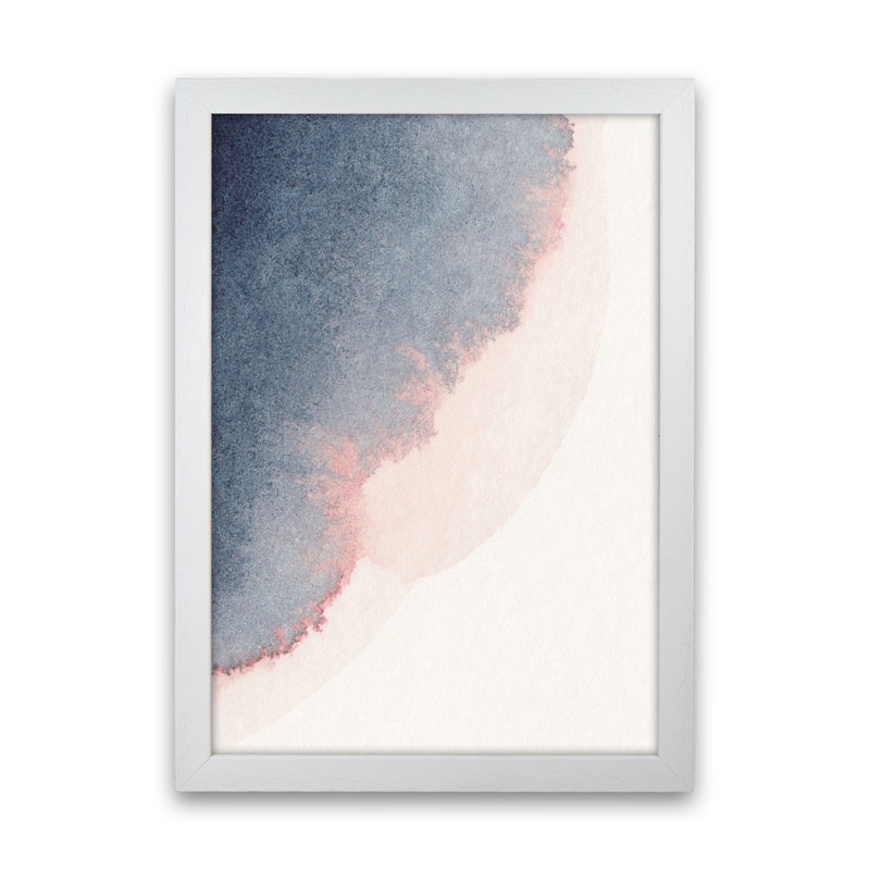 Sand Pink and Navy Watercolour 02 Art Print by Pixy Paper White Grain