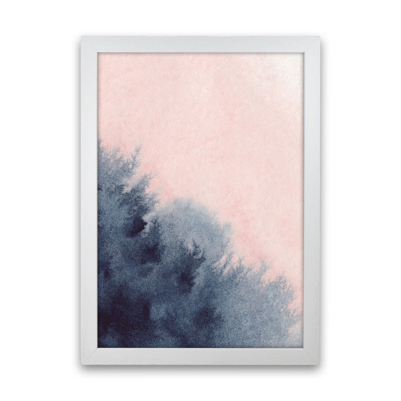 Sand Pink and Navy Watercolour 03 Art Print by Pixy Paper White Grain