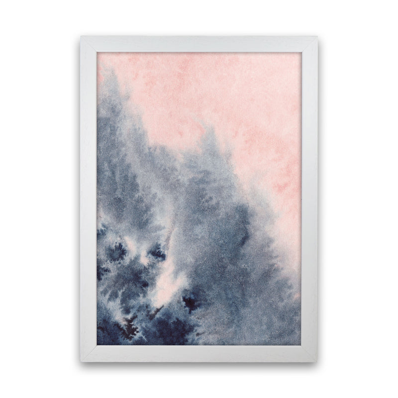 Sand Pink and Navy Watercolour 04 Art Print by Pixy Paper White Grain