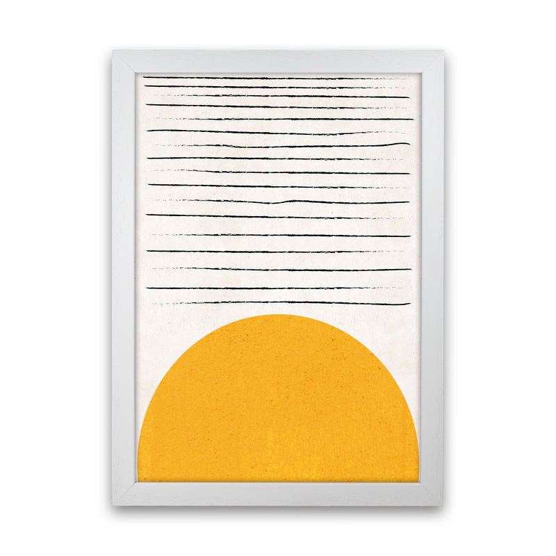 Sun lines mustard Art Print by Pixy Paper White Grain