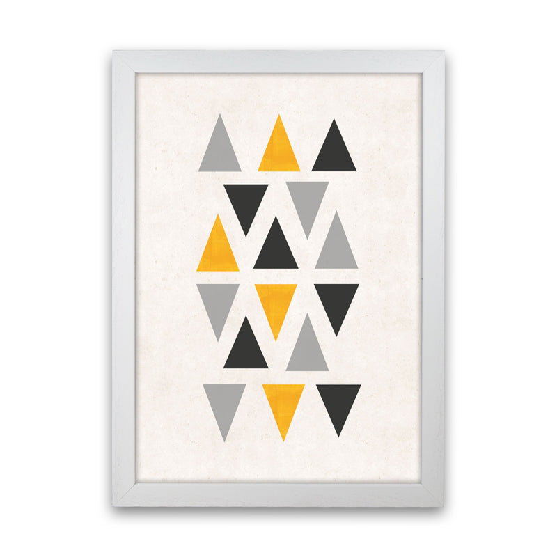 Small triangles mix mustard Art Print by Pixy Paper White Grain