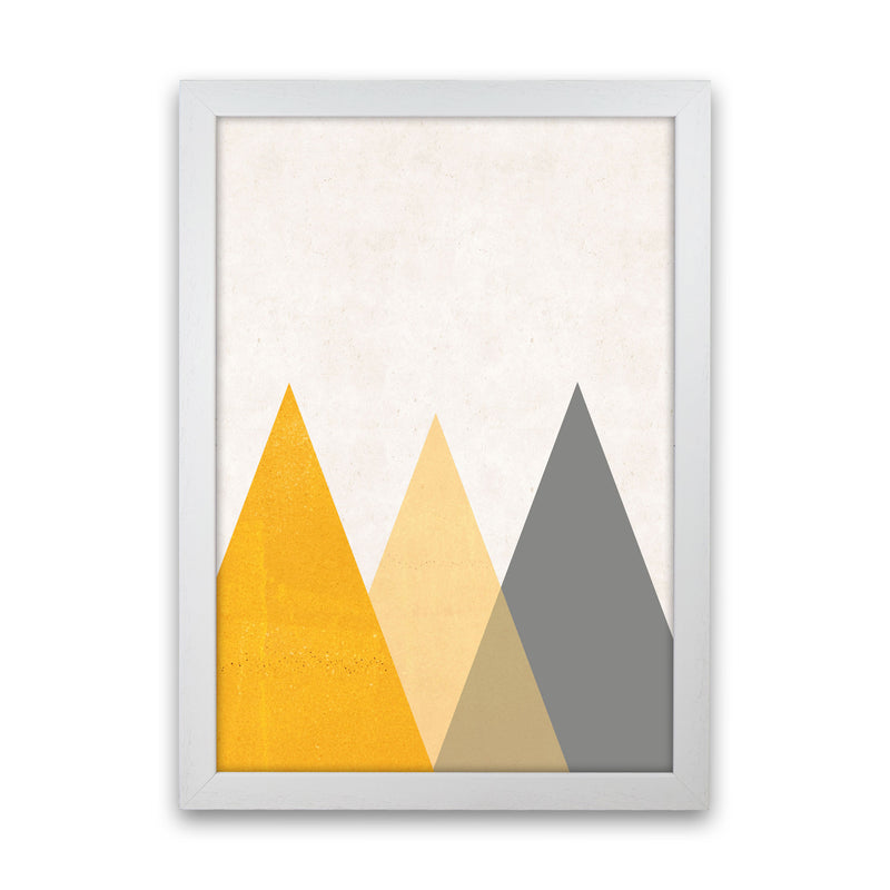 Mountains mustard Art Print by Pixy Paper White Grain
