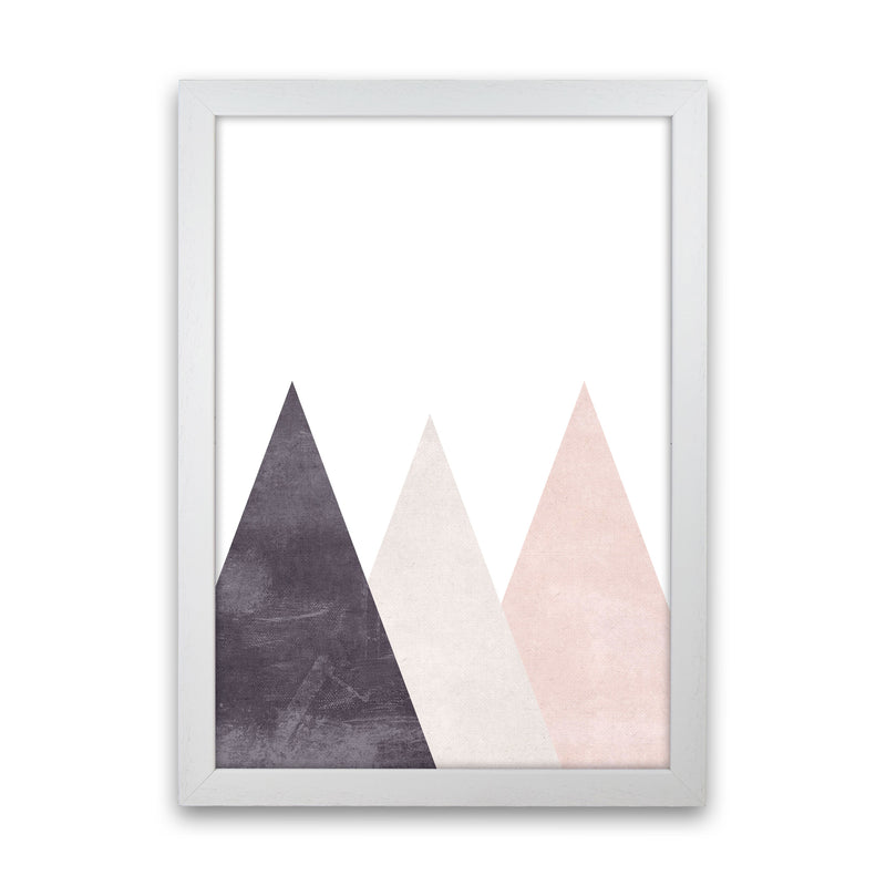 Mountains pink cotton Art Print by Pixy Paper White Grain