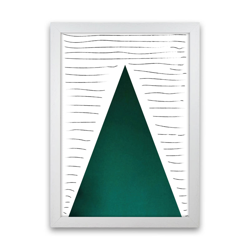 Mountain lines emerald Art Print by Pixy Paper White Grain