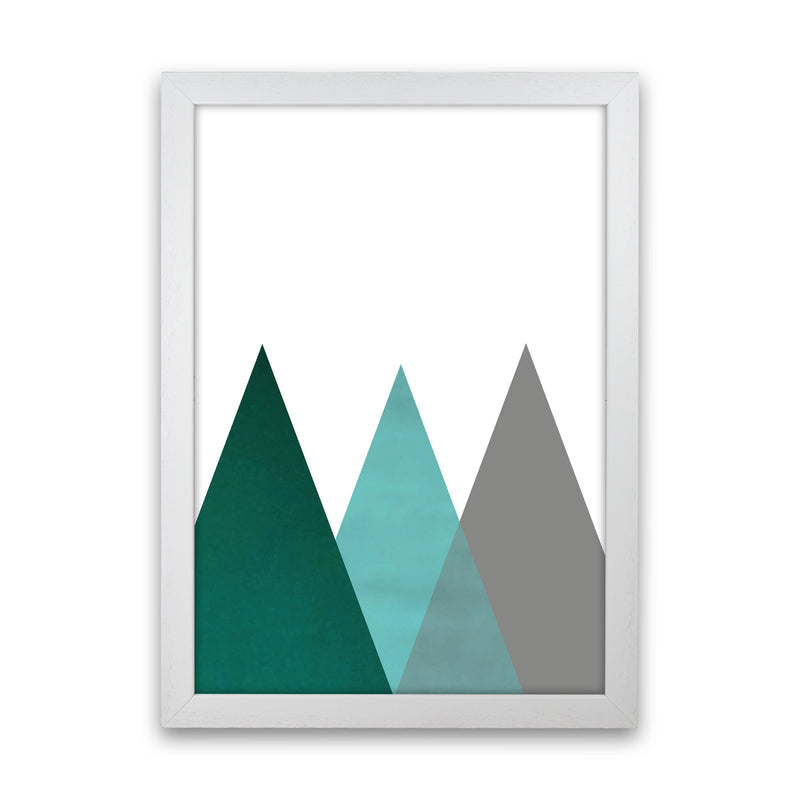 Mountains emerald Art Print by Pixy Paper White Grain
