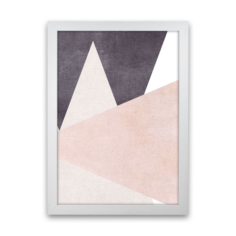 Large triangles pink cotton Art Print by Pixy Paper White Grain