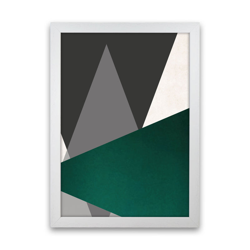 Large triangles emerald Art Print by Pixy Paper White Grain