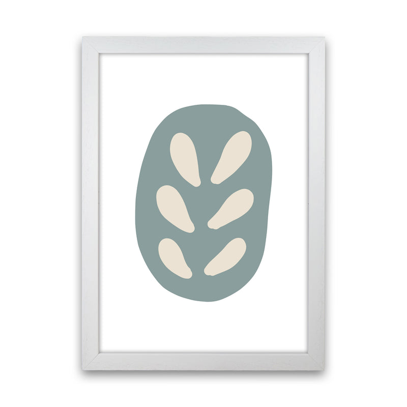 Inspired Teal Floral Abstract Art Print by Pixy Paper White Grain