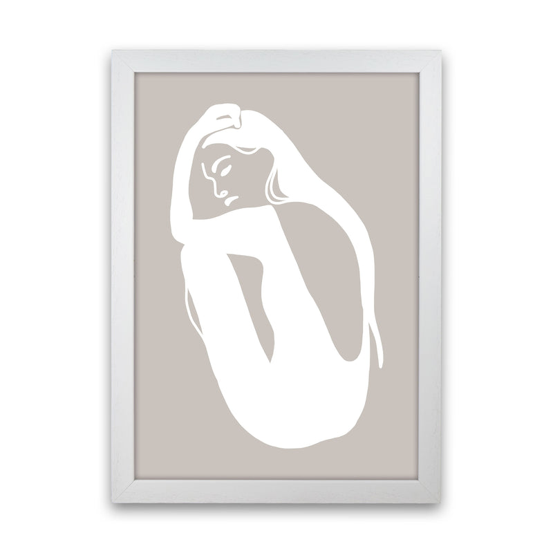 Inspired Stone Woman Silhouette Art Print by Pixy Paper White Grain