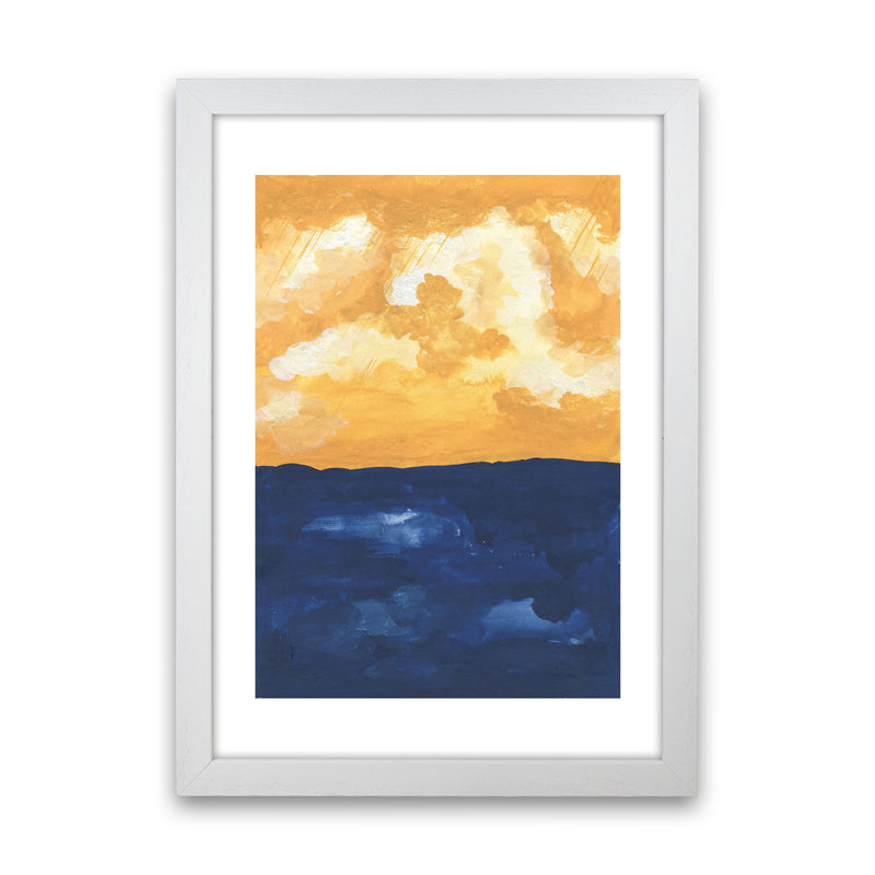 Horizon Abstract Sea  Art Print by Pixy Paper White Grain