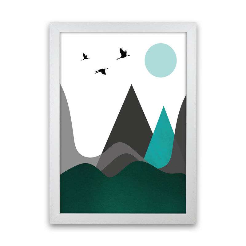 Hills and mountains emerald Art Print by Pixy Paper White Grain