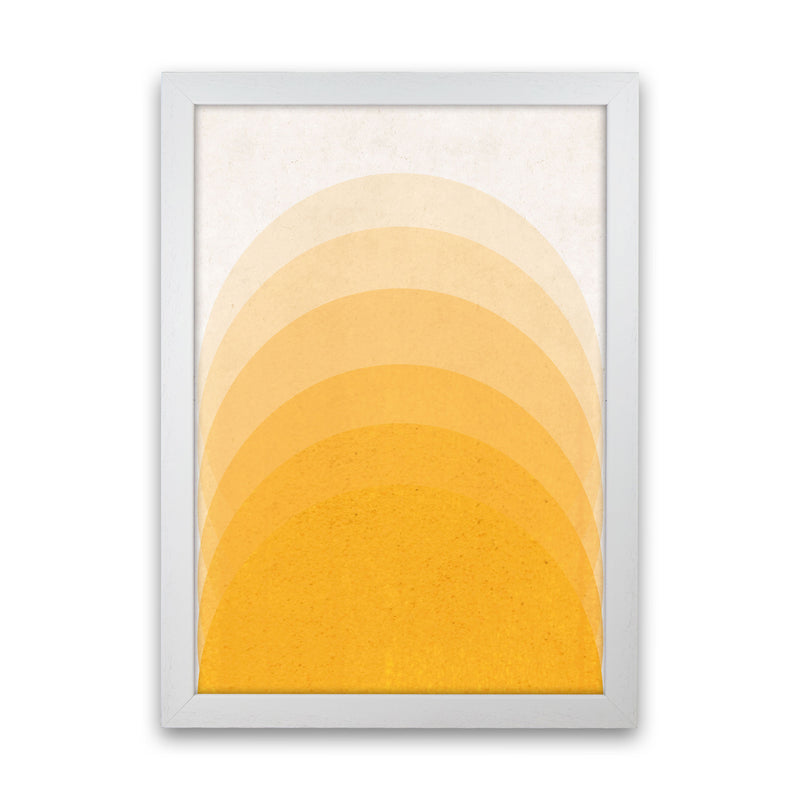 Gradient Sun rising mustard Art Print by Pixy Paper White Grain