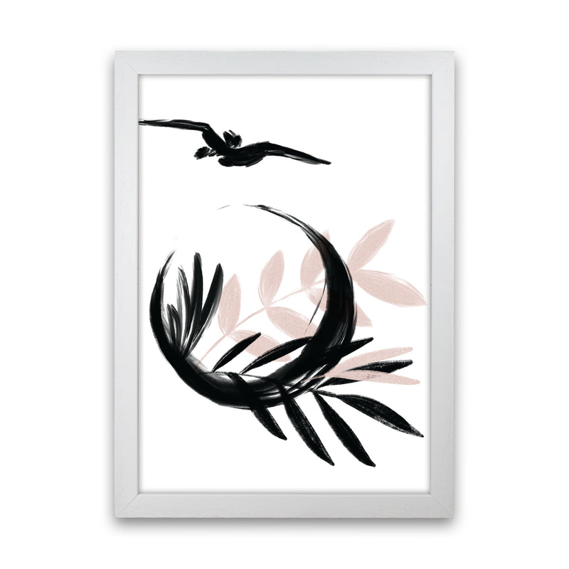 Delicate Floral Moon 08 Art Print by Pixy Paper White Grain