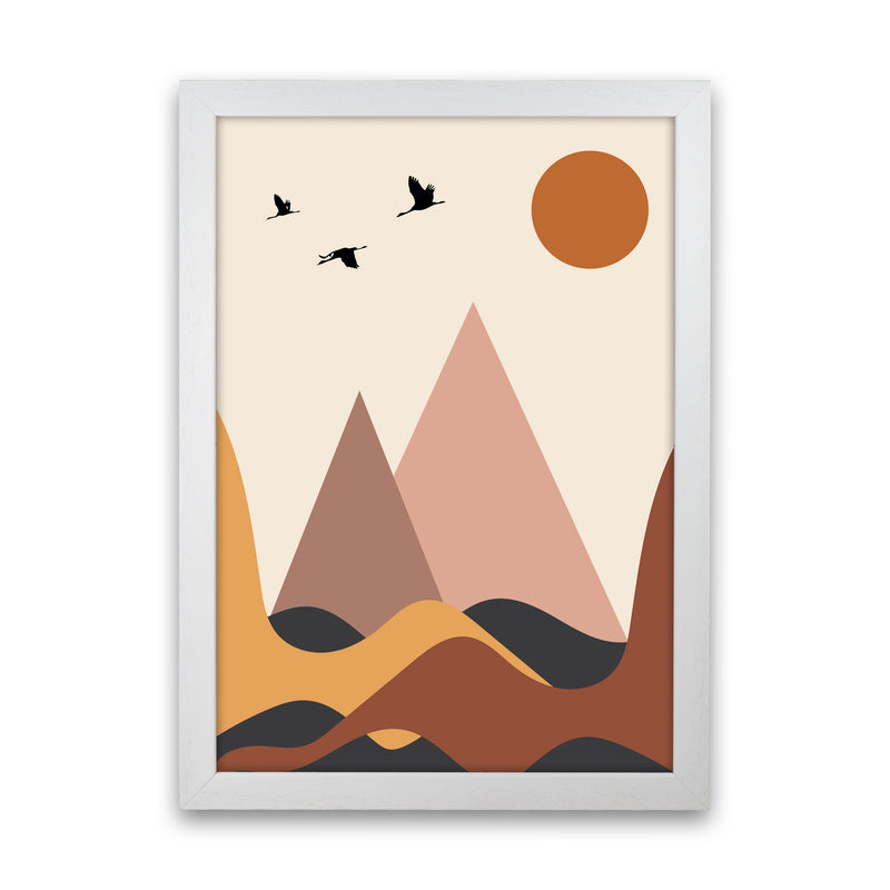 Autumn Mountains abstract Art Print by Pixy Paper White Grain