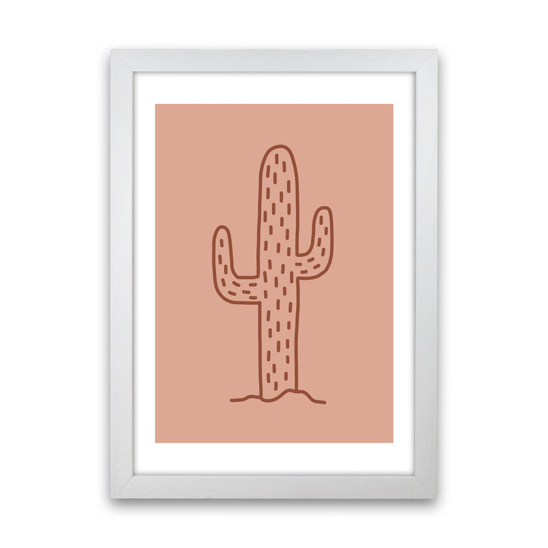 Autumn Warm Cactus abstract Art Print by Pixy Paper White Grain