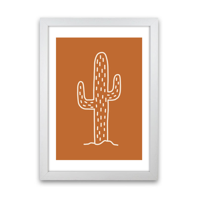 Autumn Cactus Burnt Orange abstract Art Print by Pixy Paper White Grain