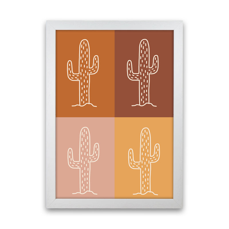 Autumn Cactus Mix abstract Art Print by Pixy Paper White Grain