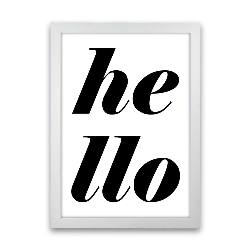Hello Typography Art Print by Pixy Paper White Grain