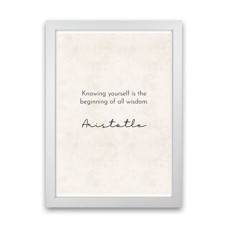Knowing Yourself - Aristotle Art Print by Pixy Paper White Grain