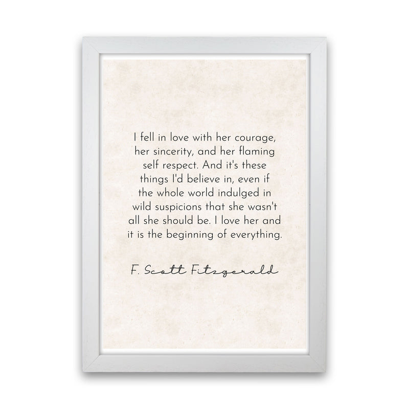 I Fell In Love - Fitzgerald Art Print by Pixy Paper White Grain