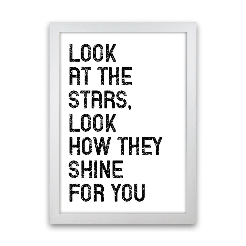 Look At The Stars Art Print by Pixy Paper White Grain