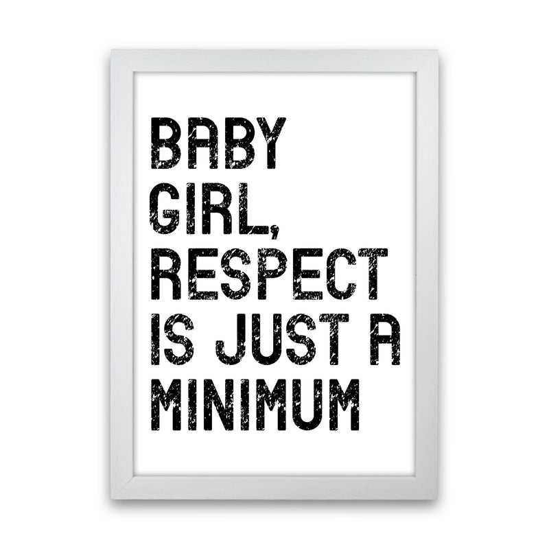 Baby Girl Art Print by Pixy Paper White Grain