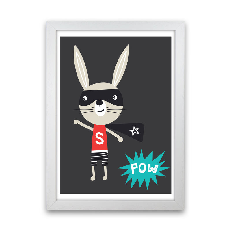 Superhero bunny Art Print by Pixy Paper White Grain