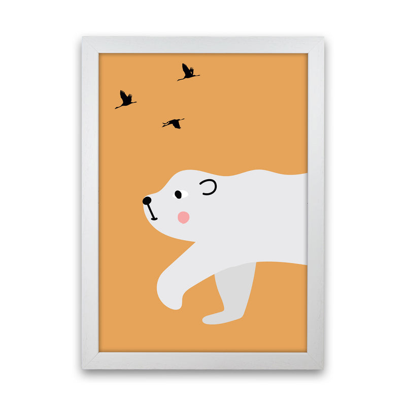 Polar bear Neutral kids Art Print by Pixy Paper White Grain