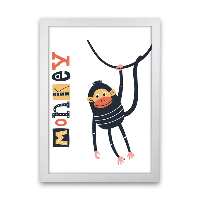 Monkey Art Print by Pixy Paper White Grain