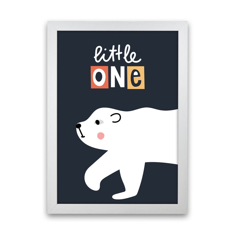 Little one polar bear Art Print by Pixy Paper White Grain