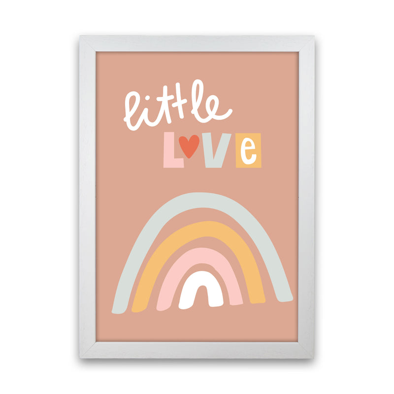 Little love rainbow Neutral kids Art Print by Pixy Paper White Grain