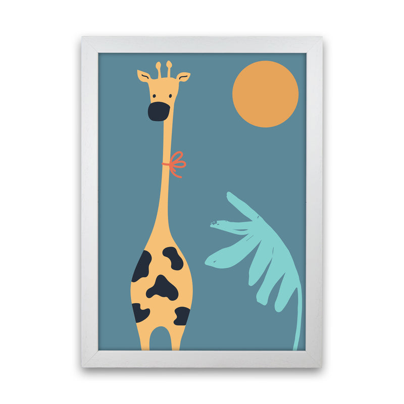 Giraffe Neutral kids Art Print by Pixy Paper White Grain
