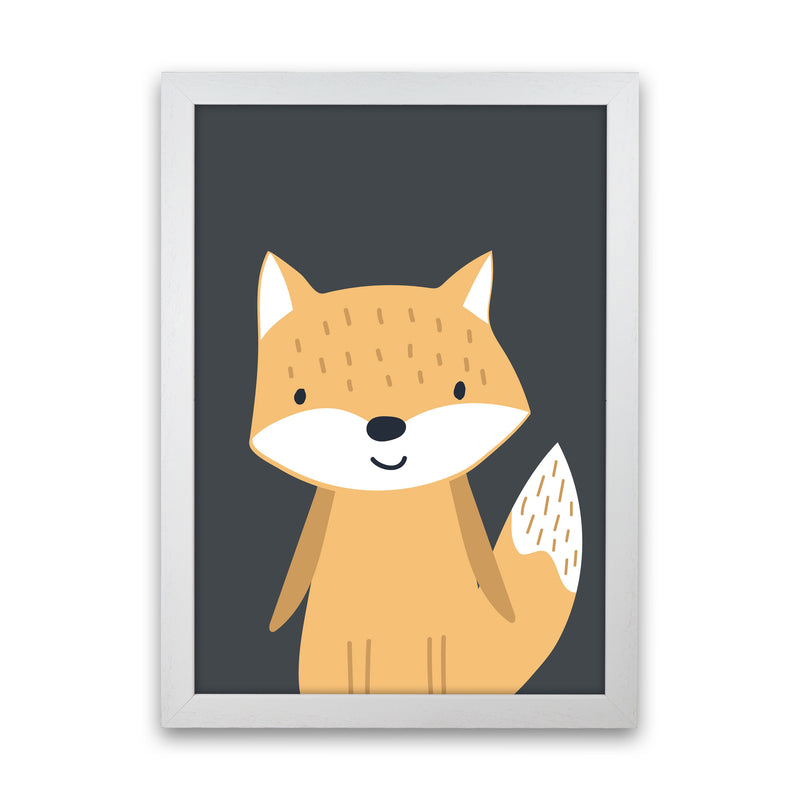 Fox Neutral kids Art Print by Pixy Paper White Grain