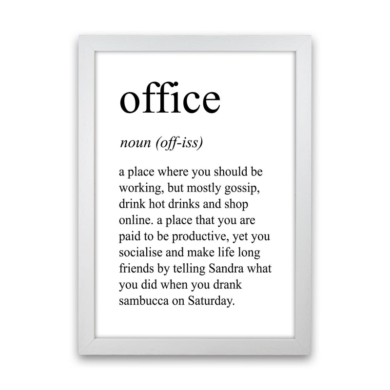 Office Definition Art Print by Pixy Paper White Grain