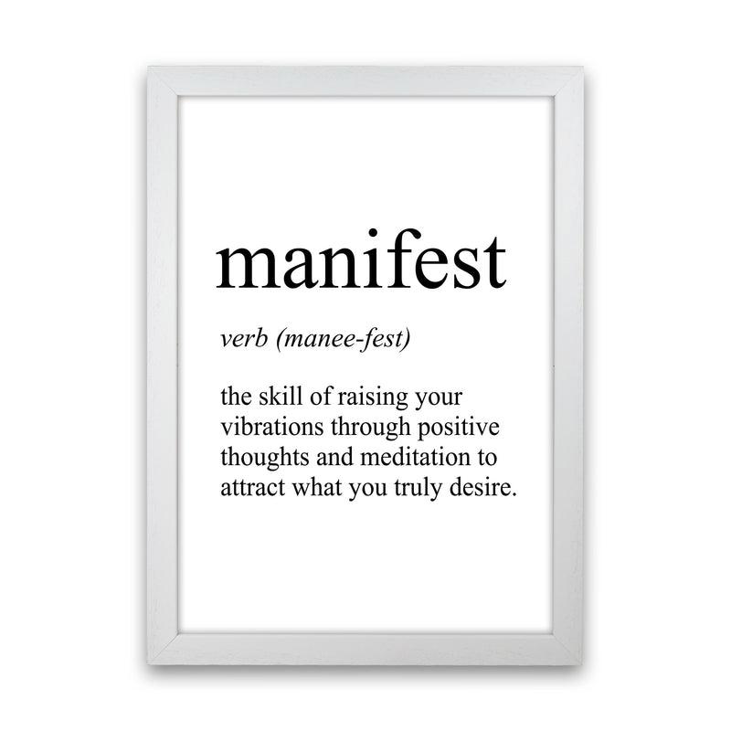 Manifest Definition Art Print by Pixy Paper White Grain