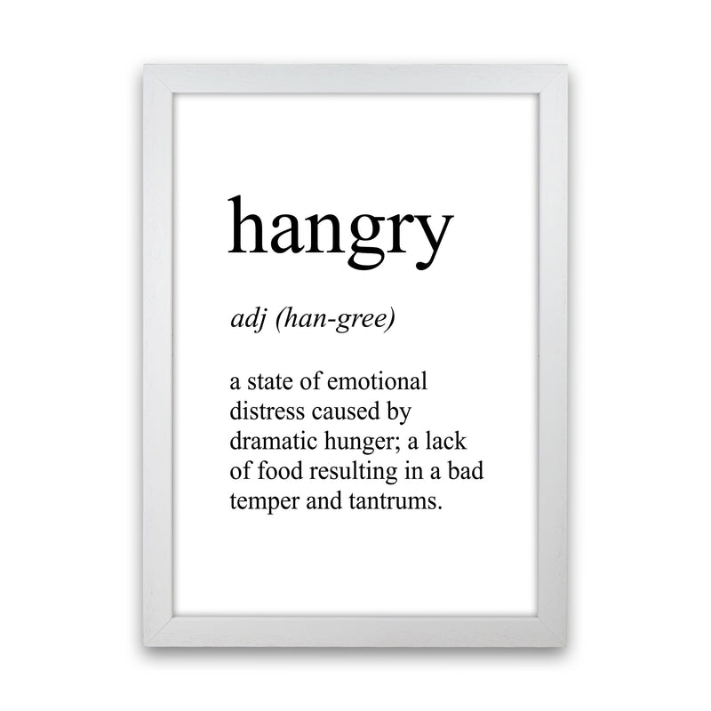 Hangry Definition Art Print by Pixy Paper White Grain