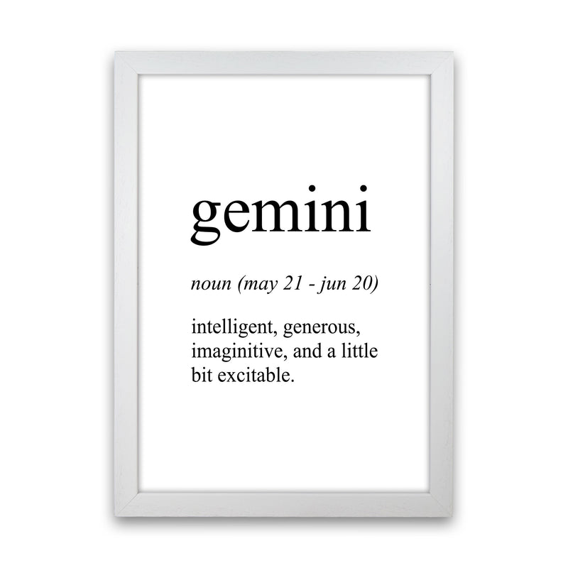 Gemini Definition Art Print by Pixy Paper White Grain