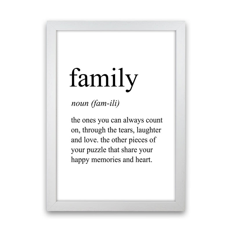 Family Definition Art Print by Pixy Paper White Grain