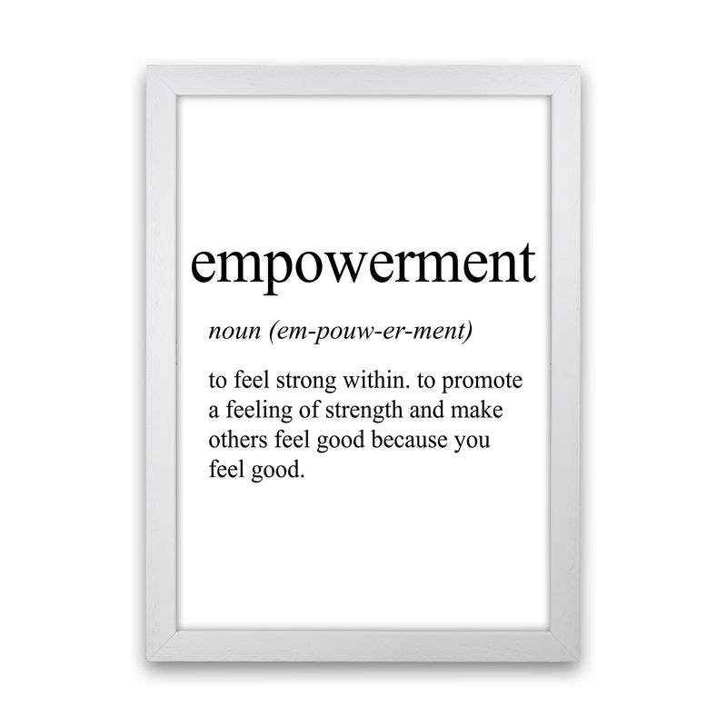 Empowerment Definition Art Print by Pixy Paper White Grain