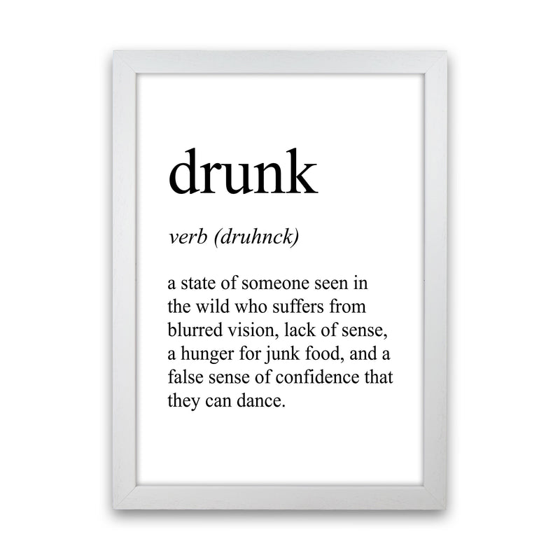 Drunk Definition Art Print by Pixy Paper White Grain