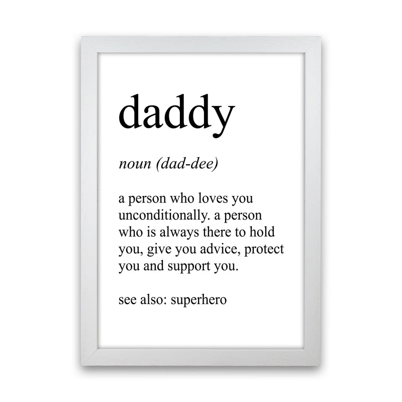 Daddy Definition Art Print by Pixy Paper White Grain