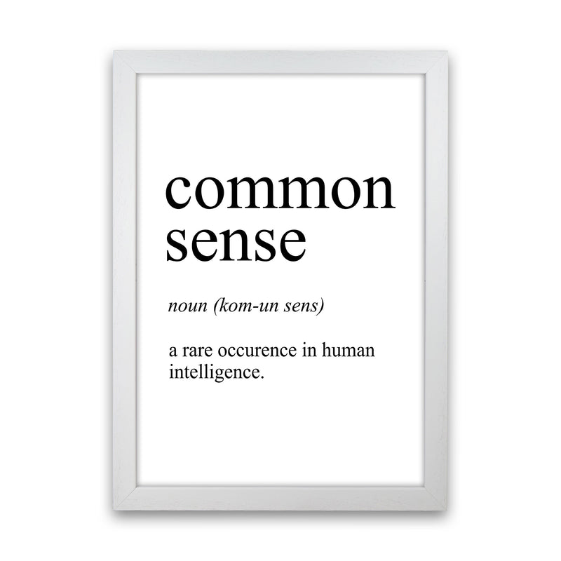 Common Sense Definition Art Print by Pixy Paper White Grain