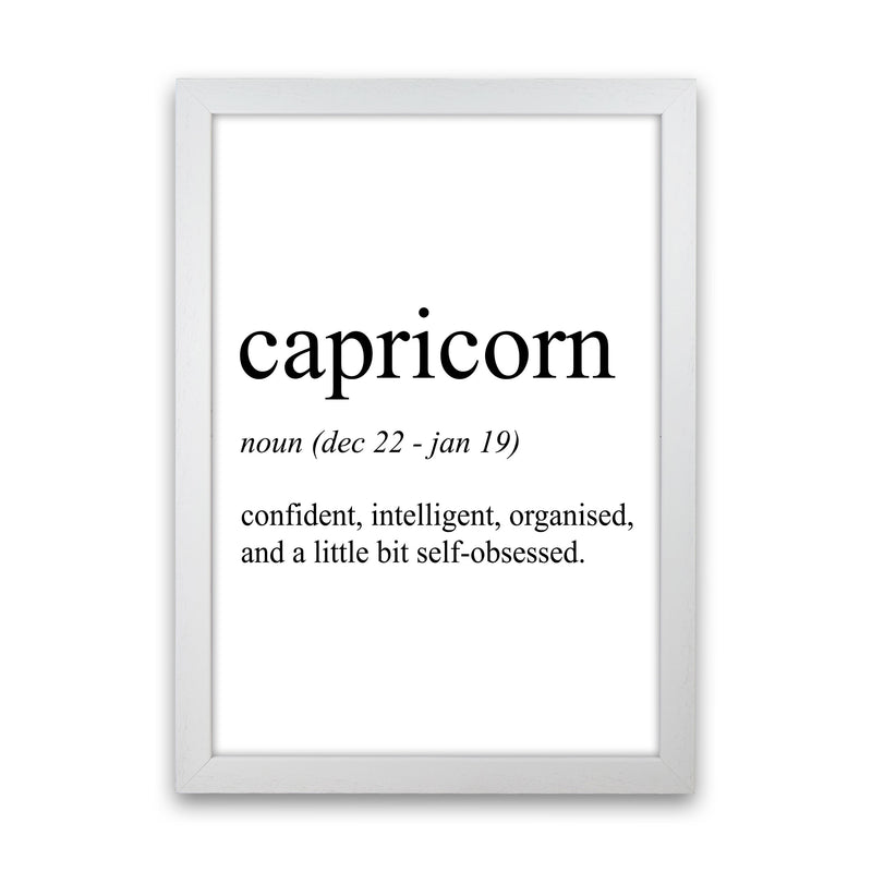 Capricorn Definition Art Print by Pixy Paper White Grain