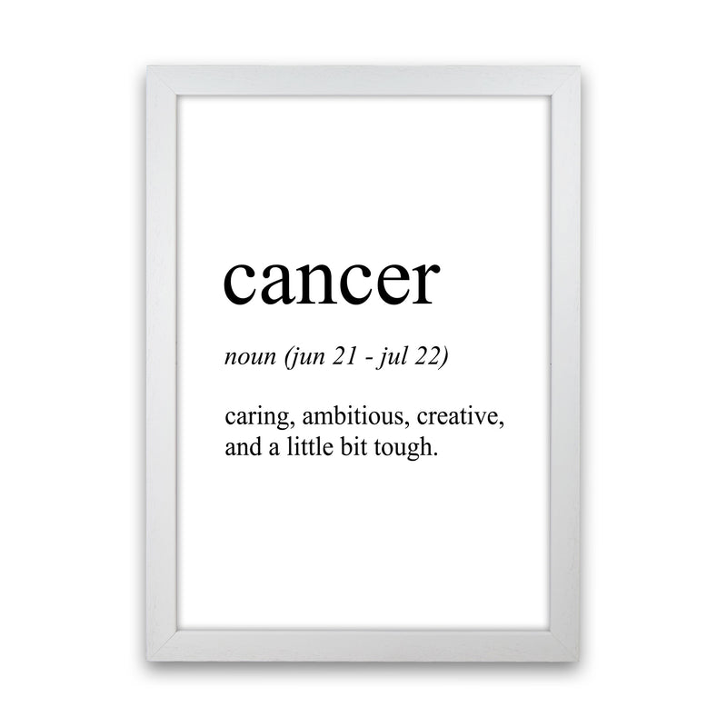 Cancer Definition Art Print by Pixy Paper White Grain