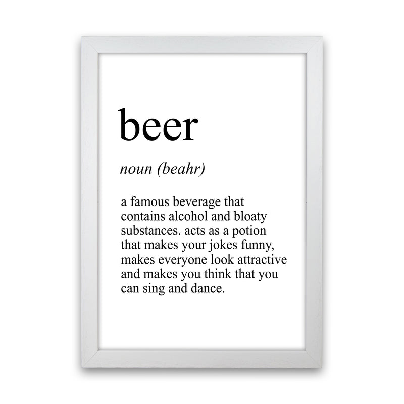 Beer Definition Art Print by Pixy Paper White Grain