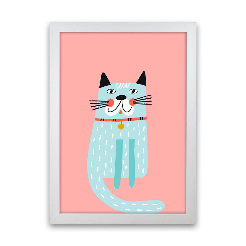 Happy Cat Art Print by Pixy Paper White Grain